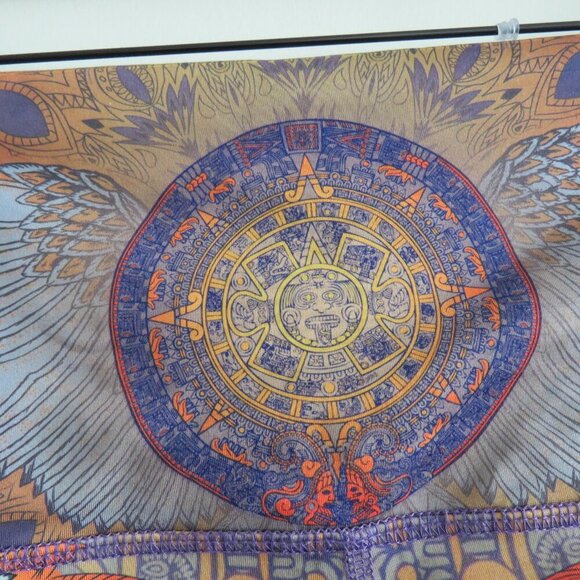 LIQUID DREAMS Mayan Aztec Boho Rave Hippie Festival Hot Pants Yoga Shorts Sz S - Picture 10 of 14